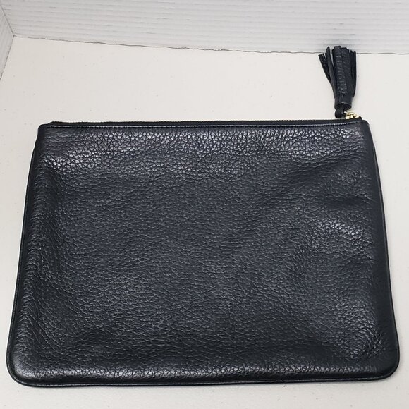 Kate Spade Black Pebbled Leather Large Clutch/Pouch - Picture 2 of 8